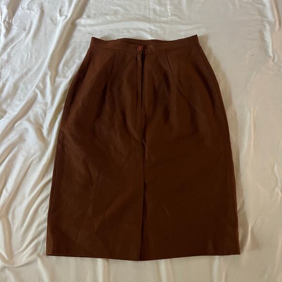 Vtg Brown Skirt Sz 6 Cottagecore Librarian Retro - Picture 3 of 6